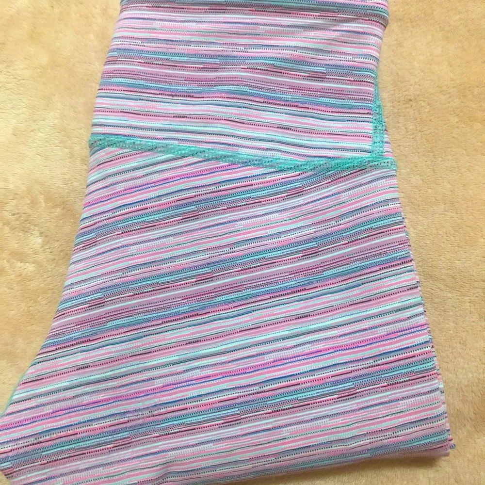 Lululemon Full Length Wunder Under Mint/Pink stripes. With Pockets 4 EUC - Picture 4 of 10